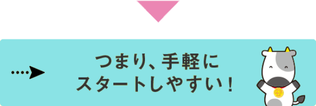 つまり、手軽にスタートしやすい！