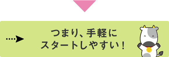 つまり、手軽にスタートしやすい!