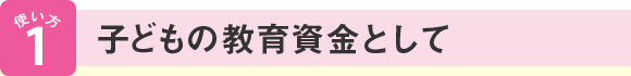 使い方1 子どもの教育資金として